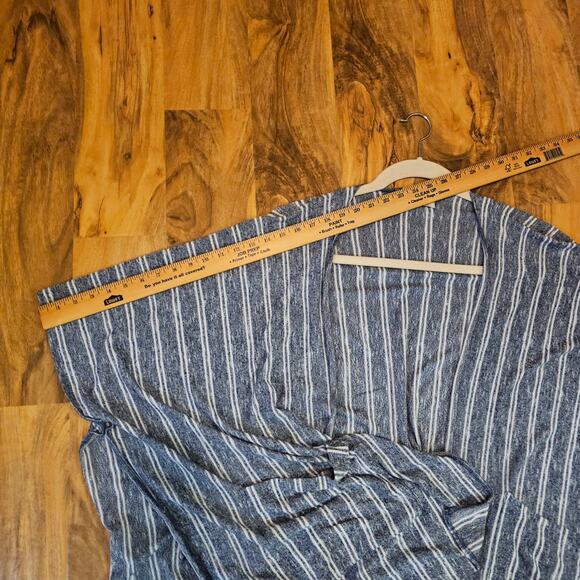 Anthropologie Soft Saturday/Sunday Barlia Blue Striped Boho Kimono w Pockets - Picture 9 of 12